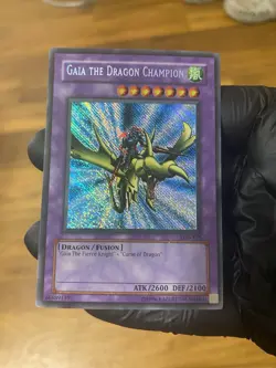 Konami Gaia the Dragon Champion LOB-125 Reverse Foil Ultra Rare Lot 3 Misprint - Image 2