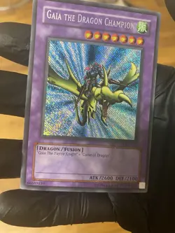 Konami Gaia the Dragon Champion LOB-125 Reverse Foil Ultra Rare Lot 3 Misprint - Image 3