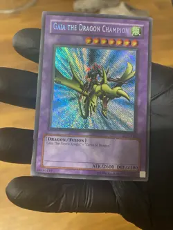 Konami Gaia the Dragon Champion LOB-125 Reverse Foil Ultra Rare Lot 3 Misprint - Image 4