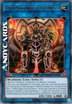 BATTLE SHOGUN OF THE SIX SAMURAI • Rara Oro • MGED EN143 • Unl • Yugioh! - Image 1