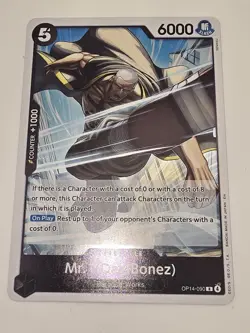 One Piece CCG Mr. 1 (Daz Bones) The Azure Sea's Seven R Foil OP14-090 NM - Image 1