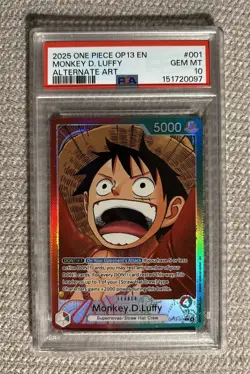 2025 One Piece Op13-Carrying On His Will Monkey D. Luffy Alt Art PSA 10 #001 - Image 1