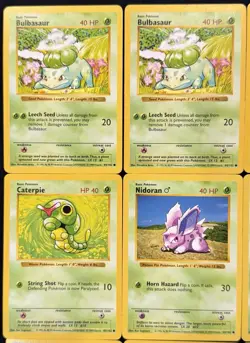 Vintage Pokemon Shadowless Base Set Lot of 28 Non Holo Uncommon Common Cards MP* - Image 2
