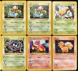 Vintage Pokemon Shadowless Base Set Lot of 28 Non Holo Uncommon Common Cards MP* - Image 3