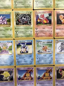 Vintage Pokemon Shadowless Base Set Lot of 28 Non Holo Uncommon Common Cards MP* - Image 5