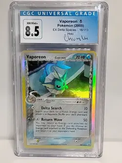 Pokemon TCG Vaporeon Ex Delta Species Holo Rare Card 18/113 Chum lee Signature - Image 1