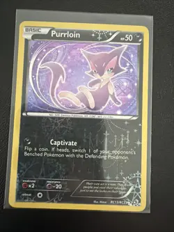 Pokemon Card - Purrloin Legendary Treasures: Radiant Collection RC13/RC25 Holo - Image 1