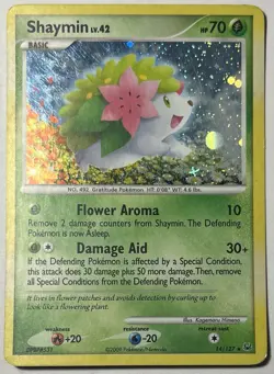Pokemon Shaymin Card 14/127 Holo Rare Platinum - Image 1