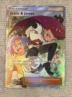 Pokemon ENG Jessie & James Hidden Fates Holo Full Art Ultra Rare Card 68/68 - Image 1