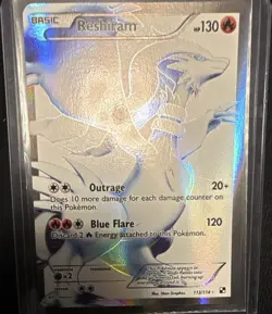 Pokemon Reshiram 113/114 Black & White Holo Full Art Ultra Rare Basic Card - Image 1