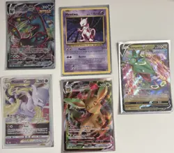 Pokemon TCG Umbreon VMAX Mewtwo VSTAR Rayquaza V Leafeon VMAX 5 Card Lot - Image 1