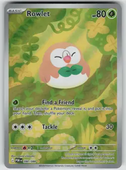 ROWLET 090/088 HOLO ILLUSTRATION RARE PERFECT ORDER POKEMON HOLO NEAR MINT - Image 1