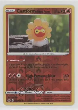 Castform Sunny Form Reverse Foil Pokemon Sword & Shield Chilling Reign #022 - Image 1