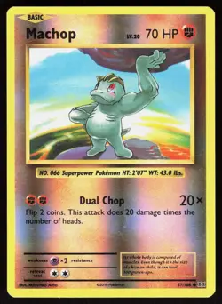 Machop 57/108 Common Evolutions Pokemon Reverse Holo Lightly Played - Image 1