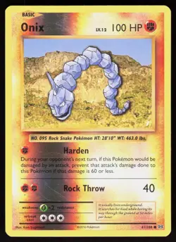 Onix 61/108 Common Evolutions Pokemon Reverse Holo Lightly Played - Image 1