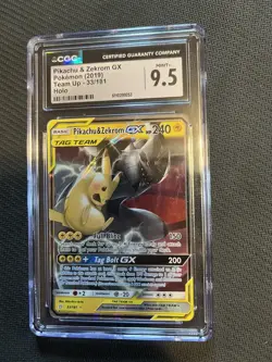 Pokemon Pikachu & Zekrom GX TCG Sun & Moon Holo Ultra Rare Card 33/181 - Image 1