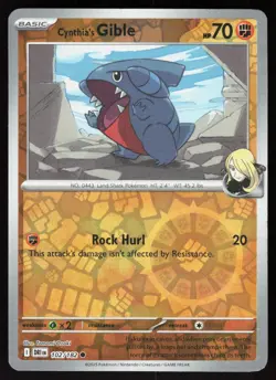 Cynthia's Gible 102/182 Common Destined Rivals Pokemon Reverse Holo Near Mint - Image 1