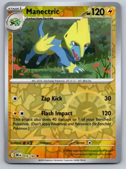 MANECTRIC 076/182 REVERSE HOLO UC POKEMON DESTINED RIVALS NM/M - Image 1