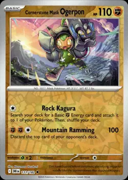 Cornerstone Mask Ogerpon 111/182 Destined Rivals Pokemon Reverse Holo NM - Image 1