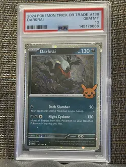 PSA 10 Darkrai 136/197 Trick or Trade 2024 Cosmos Holo - Image 1