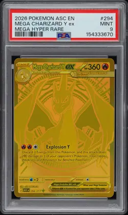 2026 POKEMON ASC EN-ASCENDED HEROES MEGA HYPER RARE MEGA CHARIZARD Y EX PSA 9 - Image 1
