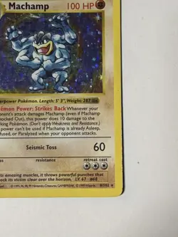Machamp Shadowless MP Base Set 8/102 1st Edition Holo Rare Pokemon HP - Image 2