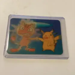 1998 Pokemon Viz Video Pikachu Meowth Lenticular Card PIKA-0032D - Image 1