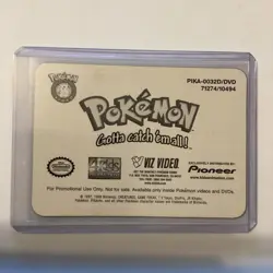 1998 Pokemon Viz Video Pikachu Meowth Lenticular Card PIKA-0032D - Image 4