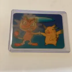 1998 Pokemon Viz Video Pikachu Meowth Lenticular Card PIKA-0032D - Image 5
