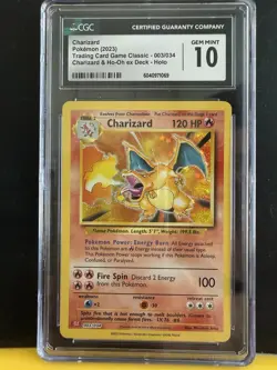 2023 Charizard Classic Collection Holo Pokemon Card 003/034 CGC 10 - Image 1