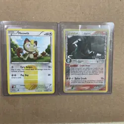 2 Pokemon Cards. Rare To Super Rare Holo. Tyranitar & Meowth 2005 & 2011 - Image 1