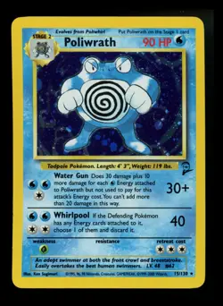 #3 Poliwrath 15/130 Base Set 2 2000 Holo Rare WOTC Pokemon Card TCG - Image 1