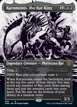 Karumonix, the Rat King - Step-and-Compleat Foil - Borderless Showcase Magic mtg - Image 1