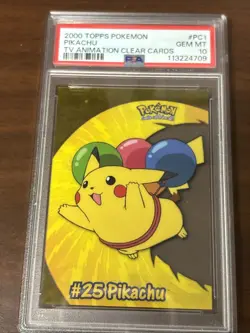 2000 TOPPS Pokemon TV Animation Pikachu #PC1 PSA 10 - Image 1