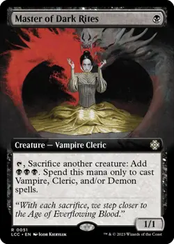 MTG Master of Dark Rites 51 Rare Extended Art Lost Caverns of Ixalan Commander - Image 1