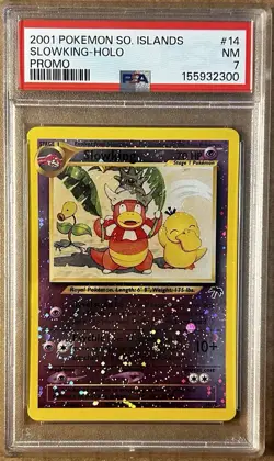 Pokemon TCG Slowking 14/18 Southern Islands Reverse Holo PSA 7 NM + Swirl - Image 1