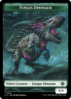 MTG Fungus Dinosaur 12 Foil Double Sided Token The Lost Caverns of Ixalan - Image 1
