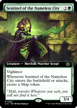 MTG Sentinel of the Nameless 383 Rare Foil Extended Art Lost Caverns of Ixalan - Image 1