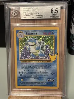 Pokemon Blastoise 2/102 Celebrations Classic Collection BGS 8.5 With Subgrades - Image 1