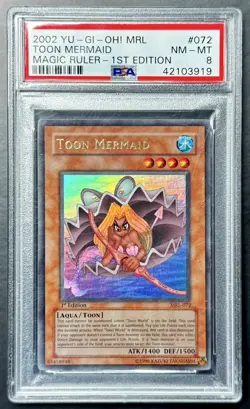 2002 Yugioh Magic Ruler TOON MERMAID MRL-072 1st Edition Ultra Rare PSA 8 NM-MT - Image 1