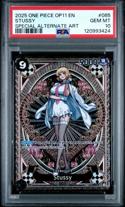 2025 ONE PIECE OP11-A FIST OF DIVINE SPEED SPECIAL ALTERNATE ART STUSSY PSA 10 - Image 1