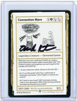 Convention Maro Playtest Card Signed By Mark Rosewater MTG - Image 1