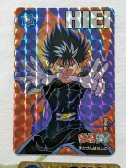 Vtg 6x Yu Yu Hakusho Carddass Prism Card Lot - Hiei Yusuke Yomi Shot Evil Silver - Image 2
