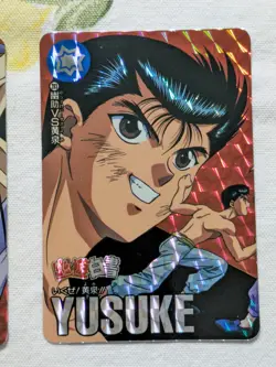Vtg 6x Yu Yu Hakusho Carddass Prism Card Lot - Hiei Yusuke Yomi Shot Evil Silver - Image 4