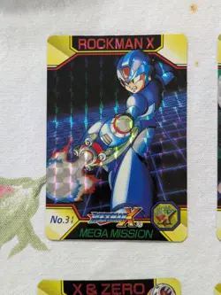 Vtg 6x Mega Man Rockman X Mega Mission Carddass Prism Card Lot - X And Zero - Image 2