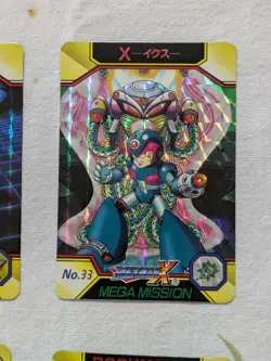 Vtg 6x Mega Man Rockman X Mega Mission Carddass Prism Card Lot - X And Zero - Image 3