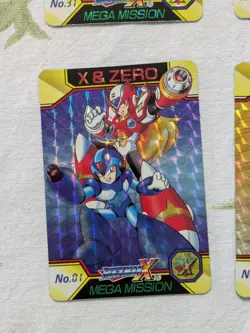 Vtg 6x Mega Man Rockman X Mega Mission Carddass Prism Card Lot - X And Zero - Image 5