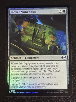 MTG Teenage Mutant Ninja Turtles Novel Nunchaku Foil 0127 NM - Image 1