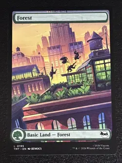 MTG Teenage Mutant Ninja Turtles Forest Full Art 0195 NM - Image 1