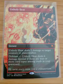 MTG Unholy Heat (Borderless) 0071 Duskmourn M/NM Free UK P&P - Image 1